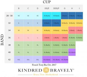 Kindred Bravely Bra Size Chart