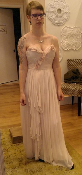 This was the exact color I actually wanted: Blush pink that didnâ€™t blend in with my skin too much. And I liked this dress a lot. But it had teeny tiny, training bra-sized boob cups so I wasnâ€™t willing to choose it since, even if the designer could make it with bigger cups, I couldnâ€™t get a good idea what the final product would look like since it would be so different.