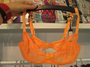 Another “Safety Orange” pick that I adore is the Darling bra. It’s also available in Kandui blue, but you know the neon orange is my preference! Delivering April 2016.