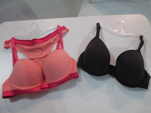 “Beautify” is their new spacer fabric bra. The heathered print is actually woven into the spacer fabric instead of being an outer liner, so it was super lightweight.