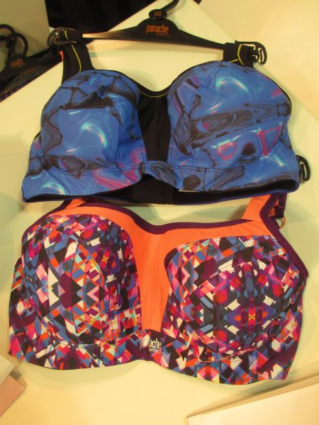 The new sports bra (28-40, up to J cups) prints are to die for: “Cyber” (top) and “Kaleidoscope.”