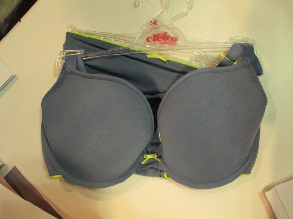 Koko Muse (28E-GG, 30-38 D-H) returns in a cool denim color with barely-there neon yellow accents.