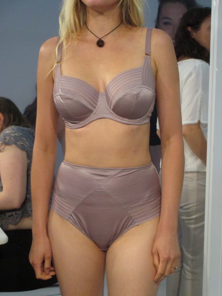 The Etta bra is a holdover from the old Panache Black line, offered in mauve this season.